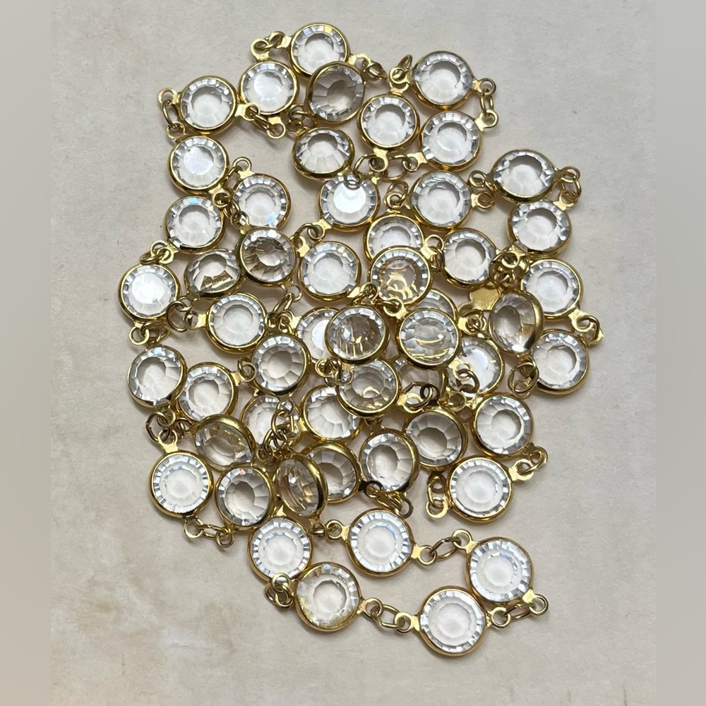 Swarovski Crystal Open Bezel Necklace, Clear Crystals